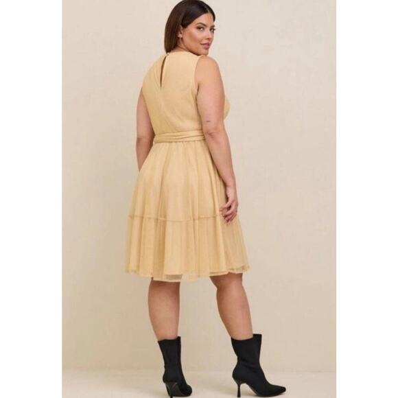 Torrid Glitter Gold Sparkly Dress Sz 4 4X 26 Evening Cocktail Party Fairycore - Picture 3 of 6